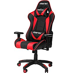 Merax Gaming Chair High Back Computer Chair Ergonomic Design Racing Chair (Red)