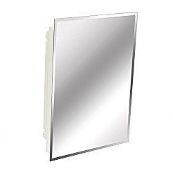 American Pride 9622WBAR12 Recessed Frameless Beveled Polished Edge Mirror Medicine Cabinet, 16 x 22″