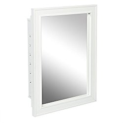 American Pride G9610R1W – Recessed White Wood Framed Mirror steel Tech Body Medicine Cabinet 16 inch x 22 inch