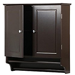 go2buy Wall Mounted Cabinet Kitchen/Bathroom Wooden Medicine Hanging Storage Organizer, Espresso