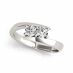 Two-Stone Ring Forever Us 1/4 ct tw Diamonds 14K White Gold (White)