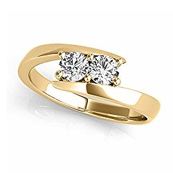Two Stone Ring Forever Us 1/4 ct tw Diamonds 14K Yellow,White or Rose Gold (I-J/ I2-I3)