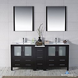 BLOSSOM 001-72-02-D Sydney 72″ Double Vanity Set with Mirrors Espresso