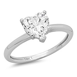 2.20 ct Brilliant Heart Cut Solitaire Anniversary Bridal Engagement Wedding Promise Ring Solid 14k White Gold