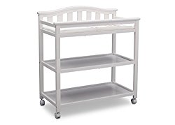 Delta Children Bell Top Changing Table with Casters, White