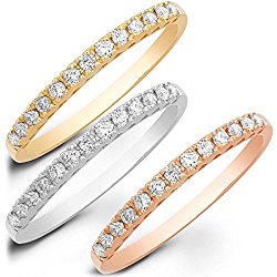 0.85 ct Brilliant Round Cut Wedding Promise Bridal Engagement Band In Solid 14K Tri-Gold