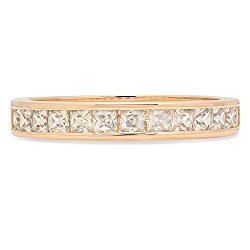 Clara Pucci Princess Cut Stackable Channel Setting Wedding Promise Bridal Engagement Band 14K Yellow Gold , 1.95CT