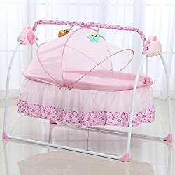 Decdeal Electric Baby Bassinet Cradle Swing Rocking Music Remoter Control Sleeping Basket Bed