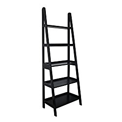 MINTRA 5 Tier A-Frame Ladder Shelf, Black