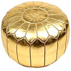 La Bohemia | Beautiful Handmade Gold Ottoman Footstool Pouf from Marrakech | Colour Gold | Delivered unstuffed