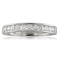 18k White Gold 11-Stone Round Diamond Bridal Wedding Band Ring (1/2 cttw, I-J, VS2-SI1)