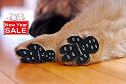 Loobani 48 Pieces Dog Paw Protector Traction Pads To Keeps Dogs From Slipping On Floors, Disposable Self Adhesive Shoes Booties Socks Replacement, 12 Sets for 4 Paws (XL-1.97″x2.12″, Black)