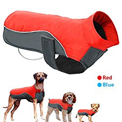Didog Reflective Dog Winter Coat Sport Vest Jackets Snowsuit Apparel – 8 Sizes Available For Small Medium Large Dogs,Red,2XL Size