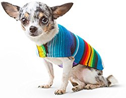 Dog Clothes – Handmade Dog Poncho from Authentic Mexican Blanket by Baja Ponchos (No Fringe, X-Small)