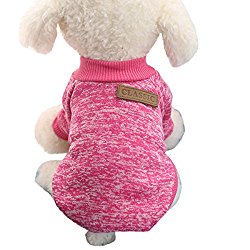 Pet Clothes For Small Dog Girl Dog Boy Soft Warm Fleece Clothing Winter (S, Hot Pink)
