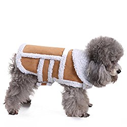 Rypet Small Dog Winter Coat – Shearling Fleece Dog Warm Coat for Small to Medium Breeds Dog Coffee, Medium