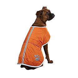 Zack & Zoey Nor’easter Blanket Coat for Dogs, 20″ Large, Orange