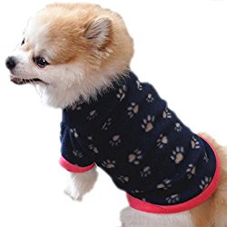 Pet Clothes, Howstar Puppy Winter Sweater Polar Fleece Soft T Shirts Dog Classic Outfit (XXS, Navy)