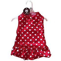 Cotton Dog Dress for Puppy and Small dogs,Bling Bow-Knot Cute Dots Princess Dress for Girl Dogs with Free Apparel Hanger (M)