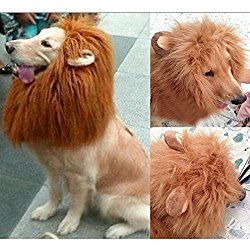 EVINIS Pet Costume Dog Hairpiece Lion Wig with Ears, Christmas Halloween Party Accessories Fancy Dress up