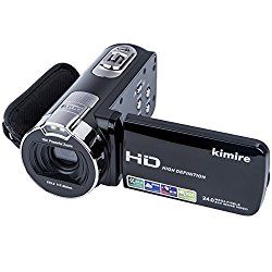 Digital Camera Camcorders Kimire HD Recorder 1080P 24 MP 16X Powerful Digital Zoom Video Camcorder 2.7 Inch LCD Stabilization With 270 Degree Rotation Screen Camera Bag Lithium Battery(312P-Black)