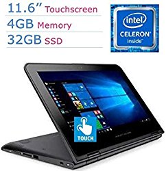 Lenovo 11.6?? IPS Touchscreen 2-IN-1 Convertible Laptop PC, Intel Celeron Processor up to 2.48GHz, 4GB RAM, 32GB SSD, Bluetooth, HDMI, WIFI, Spill-Resistant keyboard, Windows 10 Pro