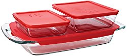Pyrex Easy Grab 6-Piece Glass Bakeware and Food Storage Set