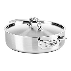 Viking Professional 5-Ply Stainless Steel Casserole Pan, 3.4 Quart
