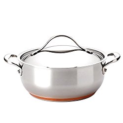Anolon Nouvelle Copper Stainless Steel 4-Quart Covered Casserole