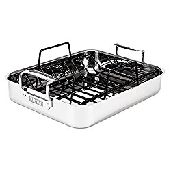 Viking 3-Ply Stainless Steel Roasting Pan with Nonstick Rack, 16 Inch by 13 Inch