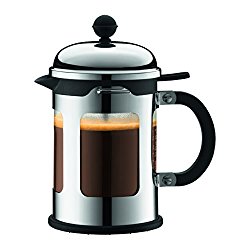 Bodum Chambord 4 Cup French Press Coffee Maker with Locking Lid Stainless Steel , 17-Ounce