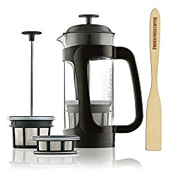 Espro P3 – French Press Coffee Maker with Thick & Durable SCHOTT Duran glass + Bonus Wooden Stirring Spoon (with Coffee Filter, 32 oz)