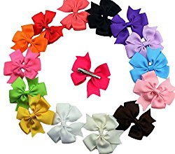 Dogs Kingdom Cute Puppy Dog Cat Hair Bows Small Bowknot With Tiny Alligator Clips Mix Colors Varies Patterns 20/30Pcs