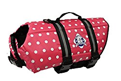 Fido Pet Products Paws Aboard Doggy Life Jacket, Small, Pink Polka Dot