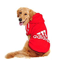 High Quality Spring Autumn Big Dog Clothes Coat Jacket Clothing for Dogs Large Size Golden Retriever Labrador 3XL-9XL Adidog Hoodie (Red, 5XL)