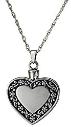 Memorial Gallery 3058-bs Rimmed Heart Sterling Silver Cremation Pet Jewelry