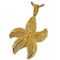 Memorial Gallery 3130gp Star Fish 14K Gold/Sterling Silver Plating Cremation Pet Jewelry
