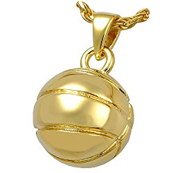Memorial Gallery MG-3041gp Basketball 14K Gold/Sterling Silver Plating Cremation Pet Jewelry