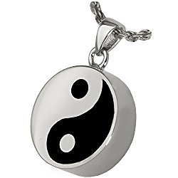 Memorial Gallery MG-3246s Yin Yang Double Compartment Sterling Silver Cremation Pet Jewelry
