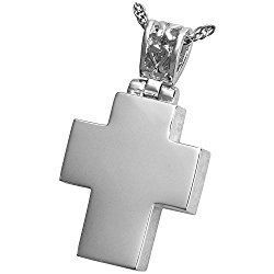 Memorial Gallery MG-3303s Cross with Filigree Bail Sterling Silver Cremation Pet Jewelry