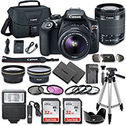 Canon EOS Rebel T6 DSLR Camera Bundle with Canon EF-S 18-55mm f/3.5-5.6 IS II Lens + 2pc SanDisk 32GB Memory Cards + Accessory Kit