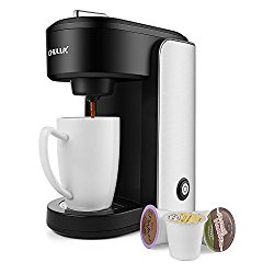 CHULUX Single Serve Coffee Maker for K cup,Stainless Steel Coffee Brewer,10 Ounce Reservoir with Water Level Marks,1000 Watts