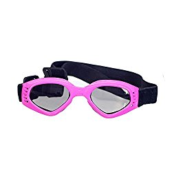 OxyPlay Dog Goggles Windproof Adorable Doggie Puppy Sunglasses for Small Dogs of Surfing, Motorcycle, Photograph … (Pink)