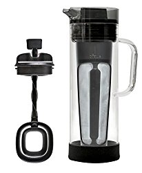 Primula Cold Brew Glass Coffee Maker – Borosilicate Glass Carafe and Stainless Steel Mesh Core – Dishwasher Safe – 50 oz. [1.5 qt.] – Smokey Grey