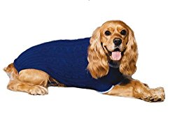 Fashion Pet Classic Cable Dog Sweater, Cobalt Blue, Large