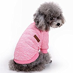 Pet Dog Clothes Knitwear Dog Sweater Soft Thickening Warm Pup Dogs Shirt Winter Puppy Sweater for dogs (Pink, S)