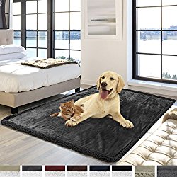 Premium Plush Fleece Sherpa Pet Dog Blanket and Throw by PetAmi | Soft, Cozy, Warm, Comfortable, Luxury, Lightweight Microfiber, Reversible | Ideal for Dog, Cat, Pets (50″ x 40″, Gray/Gray Sherpa)