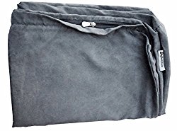 Dogbed4less 40X35X4 Inches XL Size : Suede fabric External Replacement Cover in Grey Color with zipper liner for Dog Pet Bed Pillow or pad – Replacement cover only