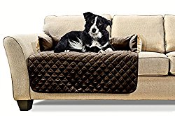 Furhaven Pet Sofa Buddy Pet Bed Furniture Cover, Medium, Espresso/Clay