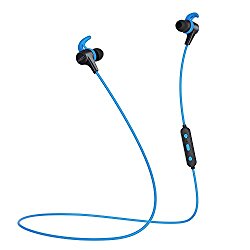 AUKEY Latitude Wireless Headphones, 3 EQ Sound Modes, Magnetic Bluetooth Earbuds with Sweat-Resistant Design and aptX for iPhones, Samsung Phones, Apple Watch and More-Blue